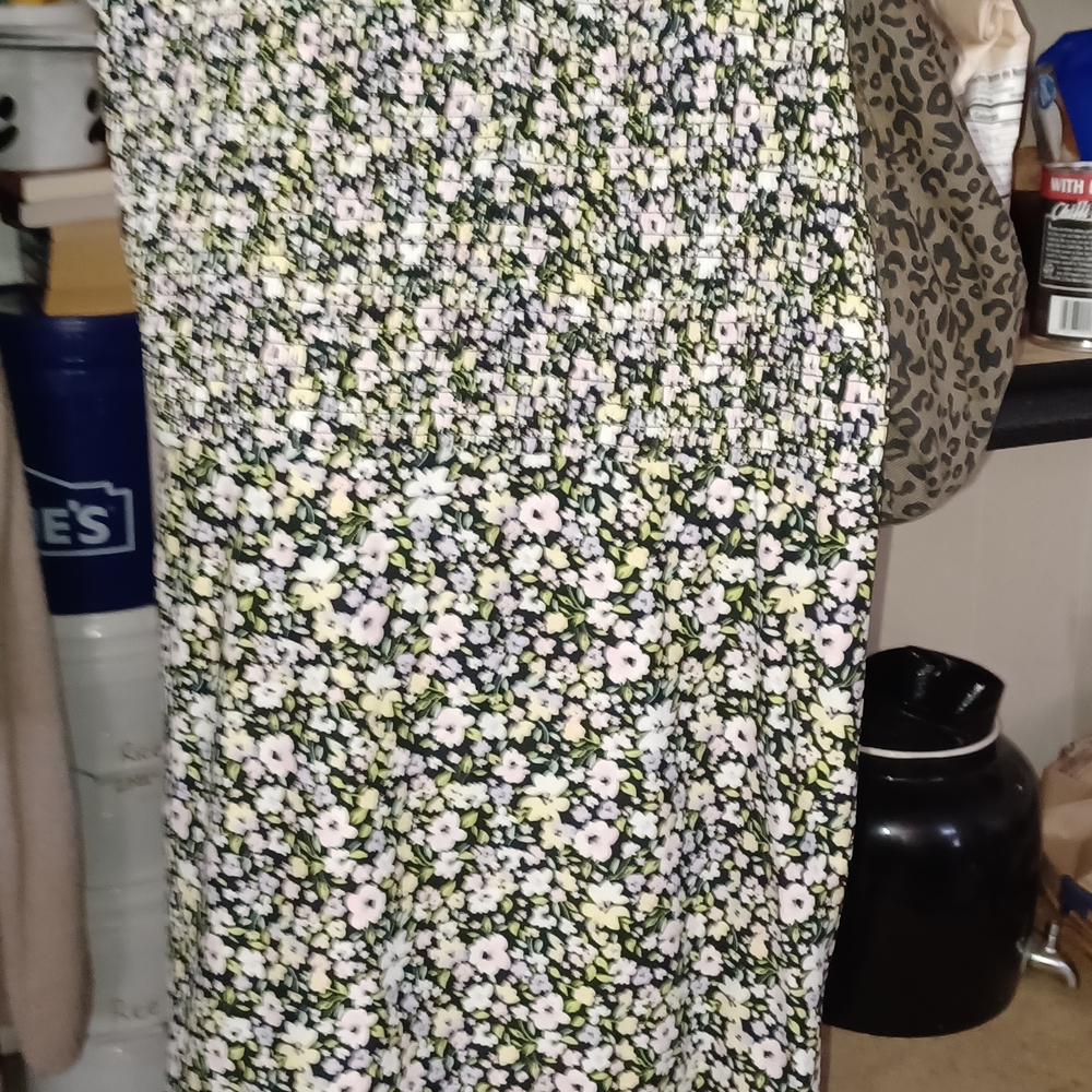 No Boundaries Black Floral Midi Skirt